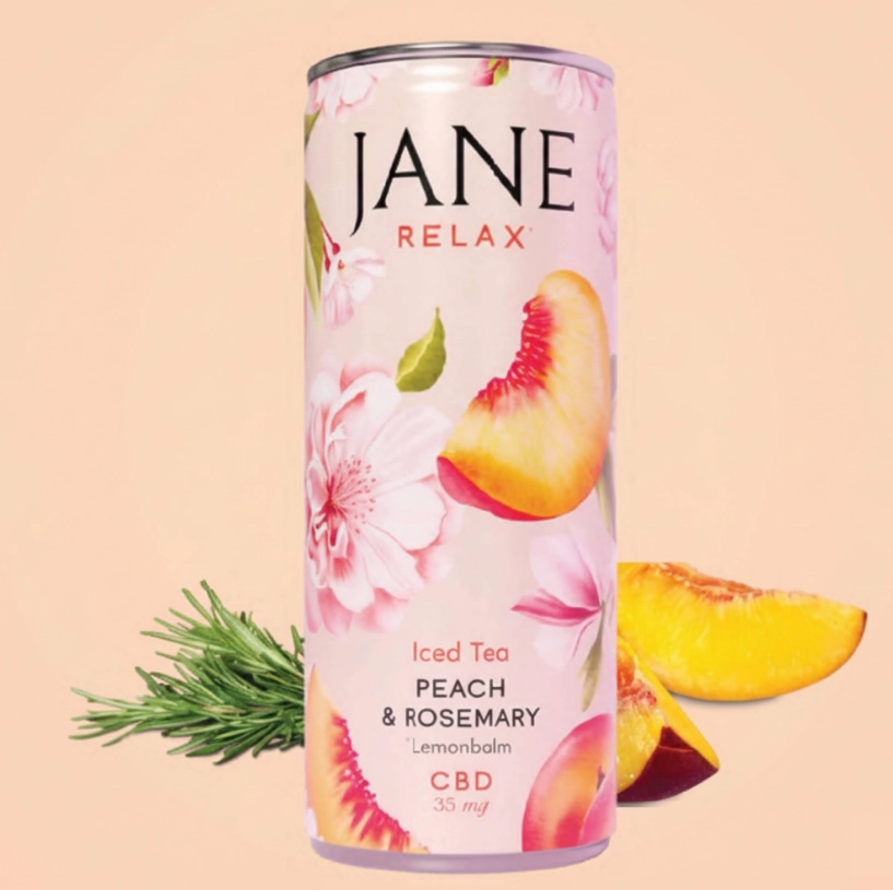 thé glacé au cbd pêche et romarin