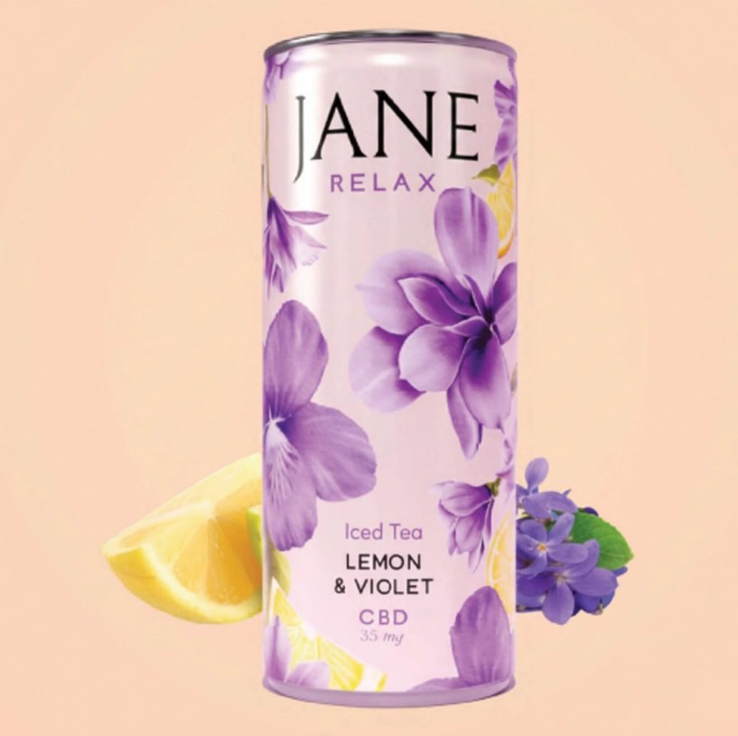 thé glacé au cbd violette et citron